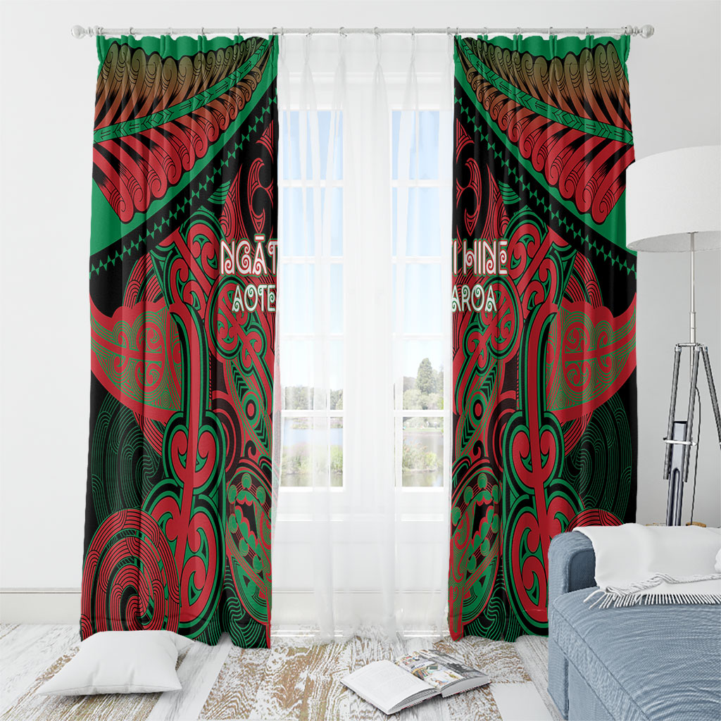 Aotearoa Iwi Ngati Hine Window Curtain Maori Kowhaiwhai Pattern