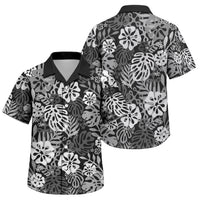 Black Aloha Hawaiian Family Matching Summer Maxi Dress and Hawaiian Shirt Monstera Hibiscus Tropical Pattern