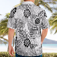 White Aloha Hawaiian Hawaiian Shirt Monstera Hibiscus Tropical Pattern