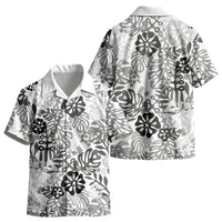White Aloha Hawaiian Kid Hawaiian Shirt Monstera Hibiscus Tropical Pattern