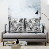 White Aloha Hawaiian Pillow Cover Monstera Hibiscus Tropical Pattern