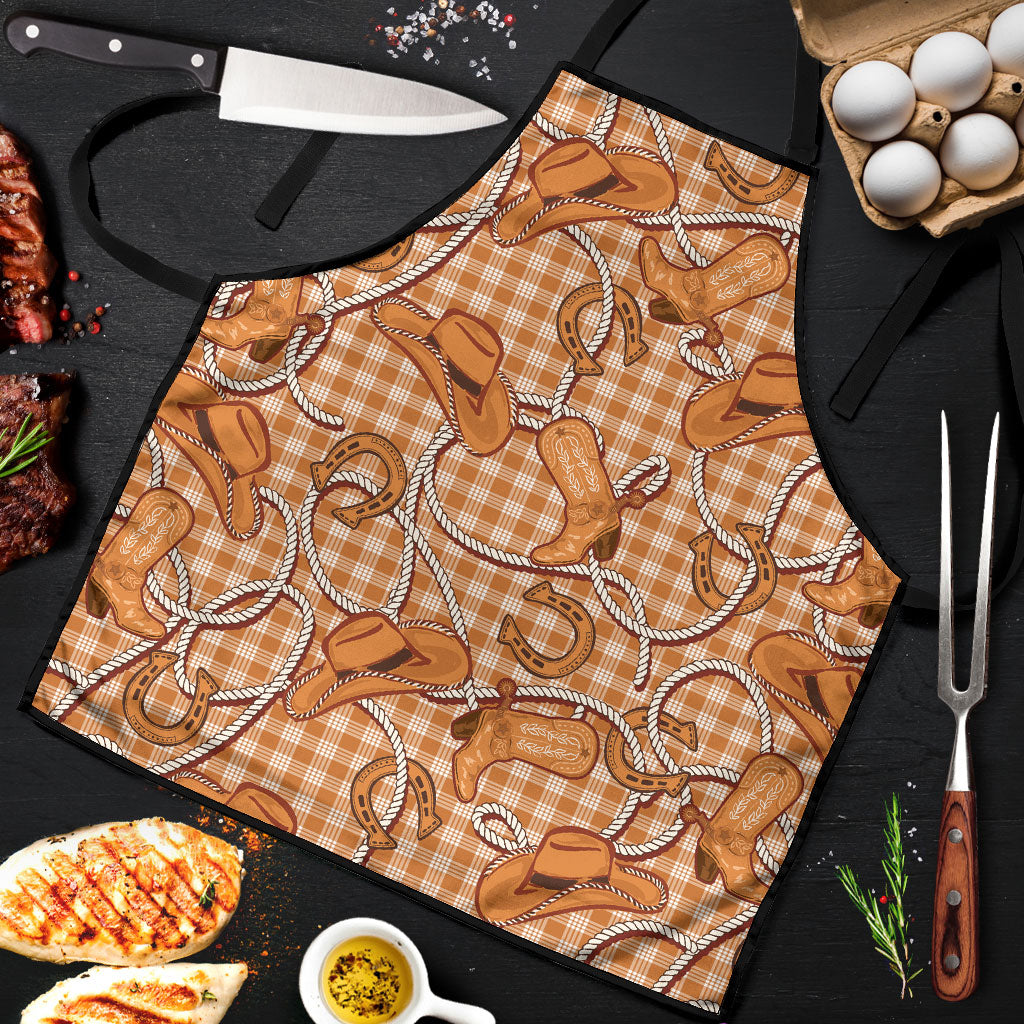 Brown Hawaii Palaka Cowboy Apron Hawaiian Paniolo Festival Spirit LT19 Brown - Polynesian Pride