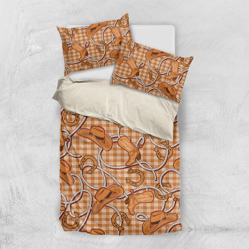 Brown Hawaii Palaka Cowboy Bedding Set Hawaiian Paniolo Festival Spirit LT19 US Twin 172cm x 218cm Brown - Polynesian Pride
