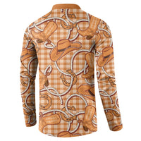 Brown Hawaii Palaka Cowboy Button Sweatshirt Hawaiian Paniolo Festival Spirit LT19 - Polynesian Pride