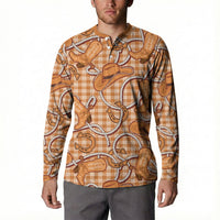 Brown Hawaii Palaka Cowboy Button Sweatshirt Hawaiian Paniolo Festival Spirit LT19 - Polynesian Pride