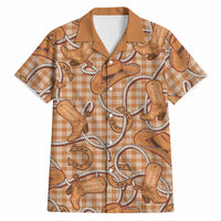 Brown Hawaii Palaka Cowboy Hawaiian Shirt Hawaiian Paniolo Festival Spirit LT19 Brown - Polynesian Pride