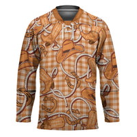 Brown Hawaii Palaka Cowboy Hockey Jersey Hawaiian Paniolo Festival Spirit LT19 Unisex Brown - Polynesian Pride