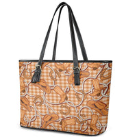 Brown Hawaii Palaka Cowboy Leather Tote Bag Hawaiian Paniolo Festival Spirit LT19 - Polynesian Pride