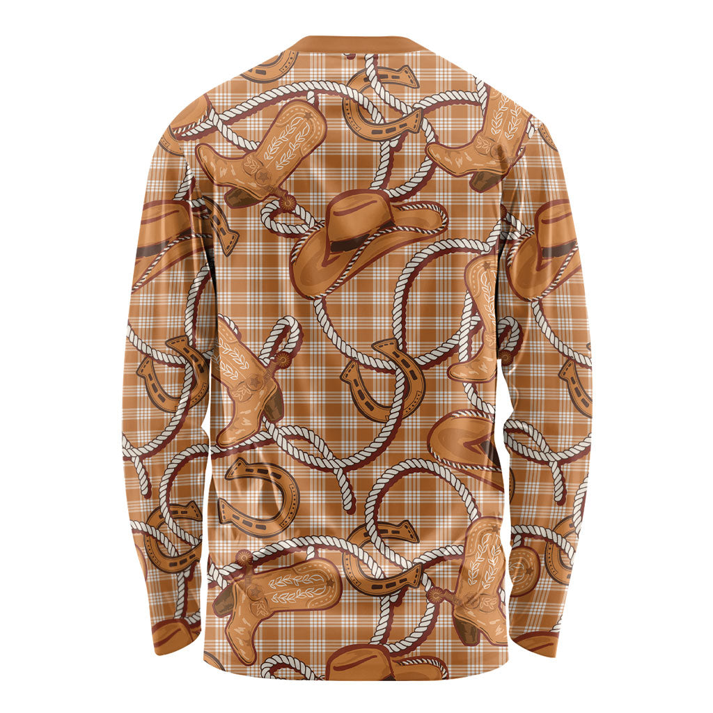 Brown Hawaii Palaka Cowboy Long Sleeve Shirt Hawaiian Paniolo Festival Spirit LT19 - Polynesian Pride