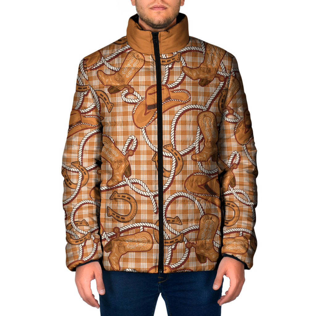 Brown Hawaii Palaka Cowboy Padded Jacket Hawaiian Paniolo Festival Spirit LT19 Men Brown - Polynesian Pride