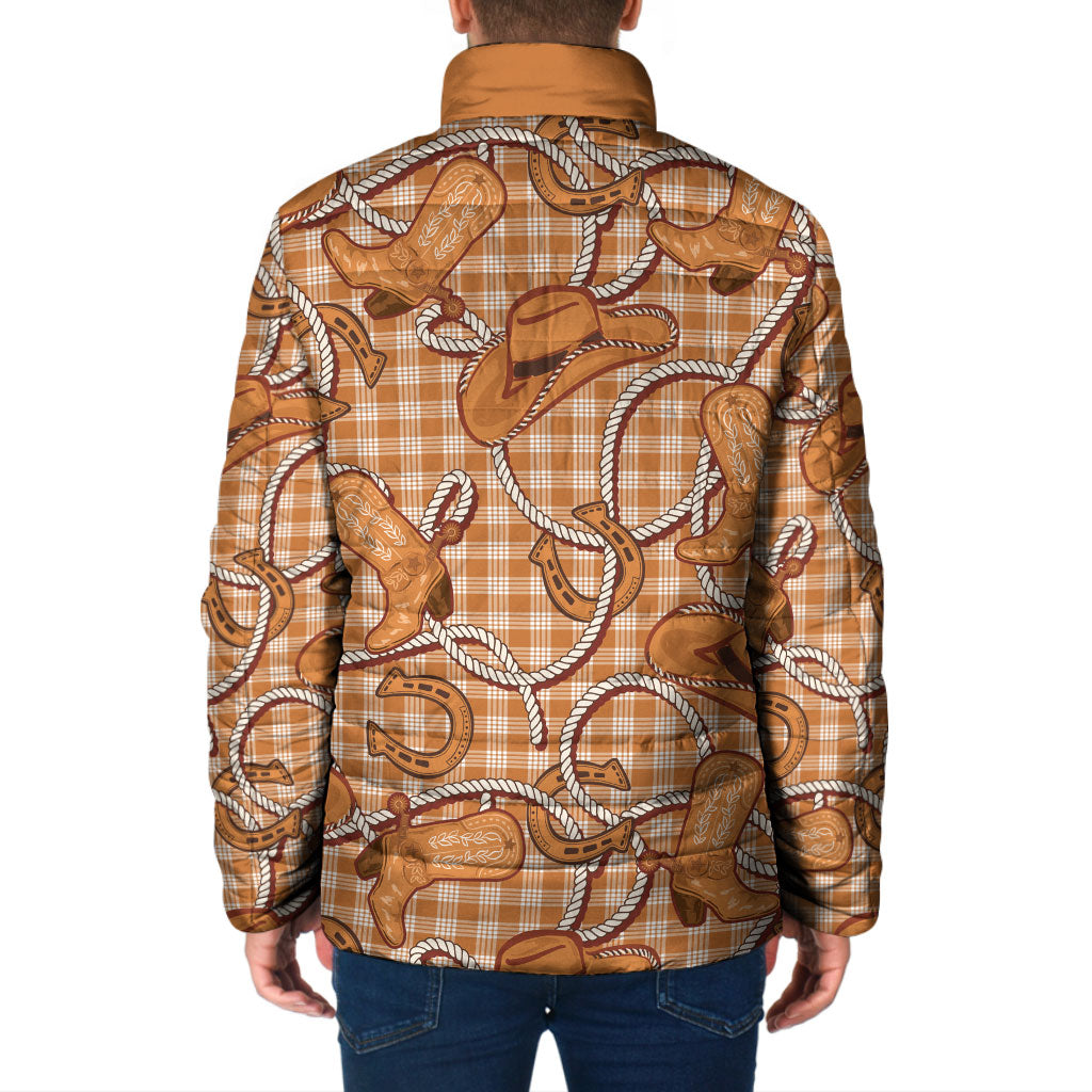 Brown Hawaii Palaka Cowboy Padded Jacket Hawaiian Paniolo Festival Spirit LT19 - Polynesian Pride