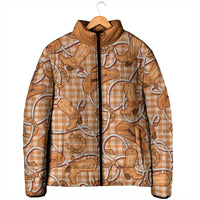 Brown Hawaii Palaka Cowboy Padded Jacket Hawaiian Paniolo Festival Spirit LT19 - Polynesian Pride