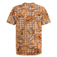 Brown Hawaii Palaka Cowboy Rugby Jersey Hawaiian Paniolo Festival Spirit LT19 - Polynesian Pride