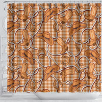 Brown Hawaii Palaka Cowboy Shower Curtain Hawaiian Paniolo Festival Spirit LT19 - Polynesian Pride
