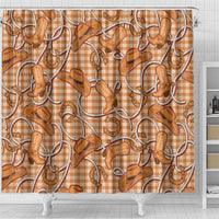 Brown Hawaii Palaka Cowboy Shower Curtain Hawaiian Paniolo Festival Spirit LT19 - Polynesian Pride