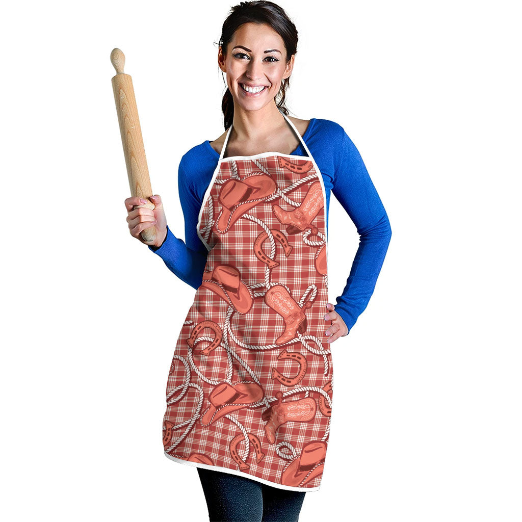 Red Hawaii Palaka Cowboy Apron Hawaiian Paniolo Festival Spirit LT19 - Polynesian Pride
