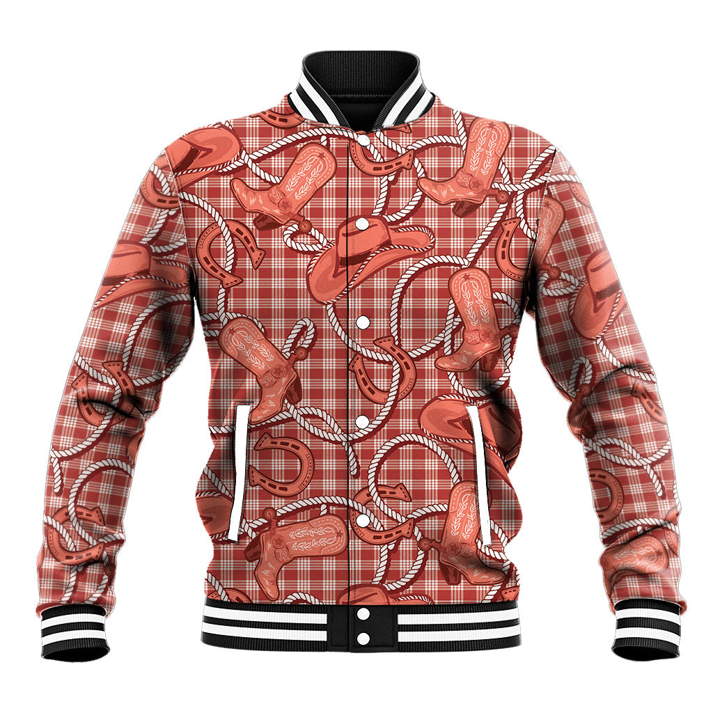 Red Hawaii Palaka Cowboy Baseball Jacket Hawaiian Paniolo Festival Spirit LT19 Unisex Red - Polynesian Pride