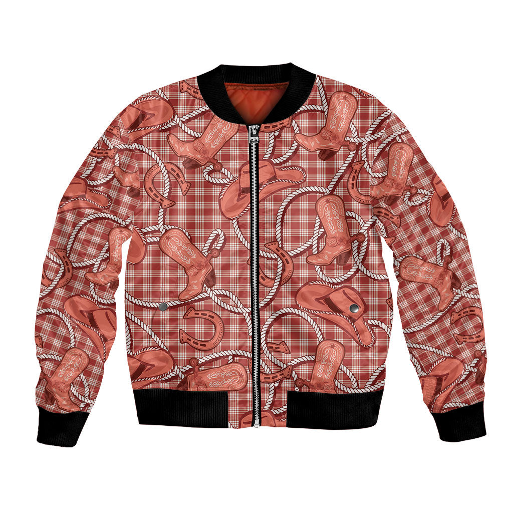 Red Hawaii Palaka Cowboy Bomber Jacket Hawaiian Paniolo Festival Spirit LT19 Unisex Red - Polynesian Pride
