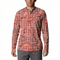 Red Hawaii Palaka Cowboy Button Sweatshirt Hawaiian Paniolo Festival Spirit LT19 - Polynesian Pride