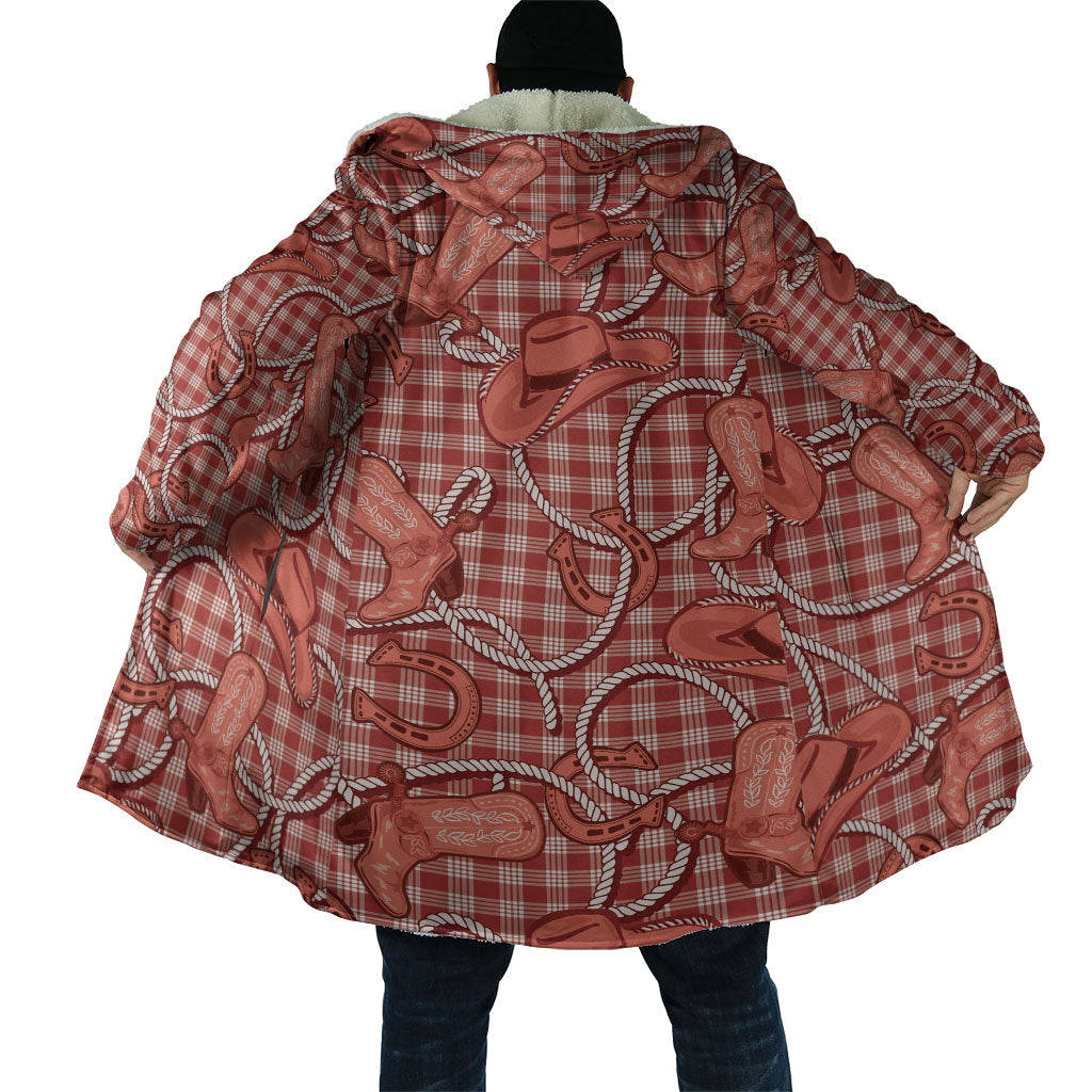 Red Hawaii Palaka Cowboy Cloak Hawaiian Paniolo Festival Spirit LT19 - Polynesian Pride