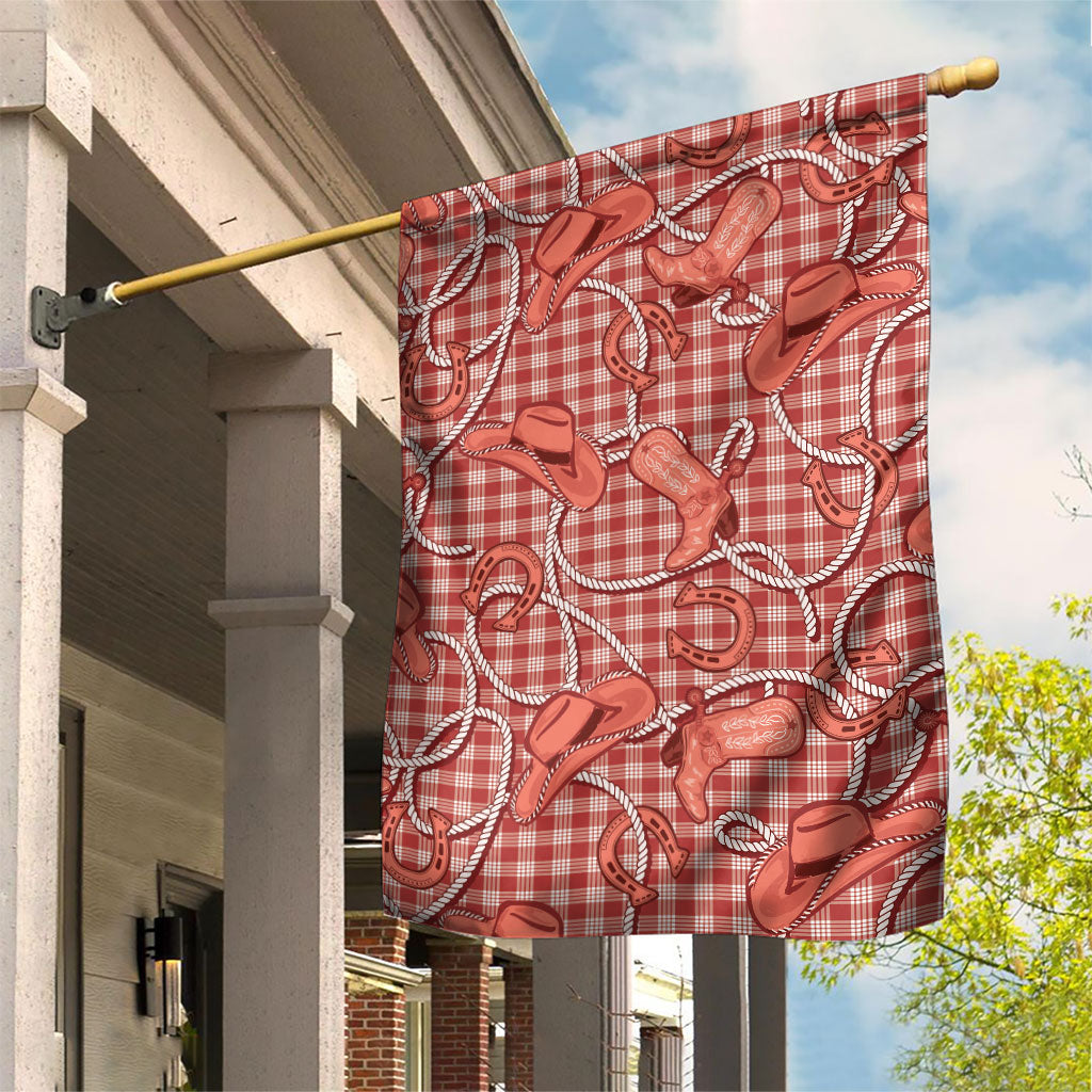 Red Hawaii Palaka Cowboy Garden Flag Hawaiian Paniolo Festival Spirit LT19 House Flag Red - Polynesian Pride