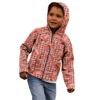 Red Hawaii Palaka Cowboy Kid Hoodie Hawaiian Paniolo Festival Spirit LT19 - Polynesian Pride