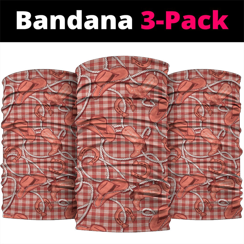 Red Hawaii Palaka Cowboy Neck Gaiter Hawaiian Paniolo Festival Spirit LT19 package One Size: 25*50cm Red - Polynesian Pride
