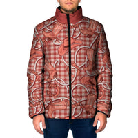 Red Hawaii Palaka Cowboy Padded Jacket Hawaiian Paniolo Festival Spirit LT19 Men Red - Polynesian Pride
