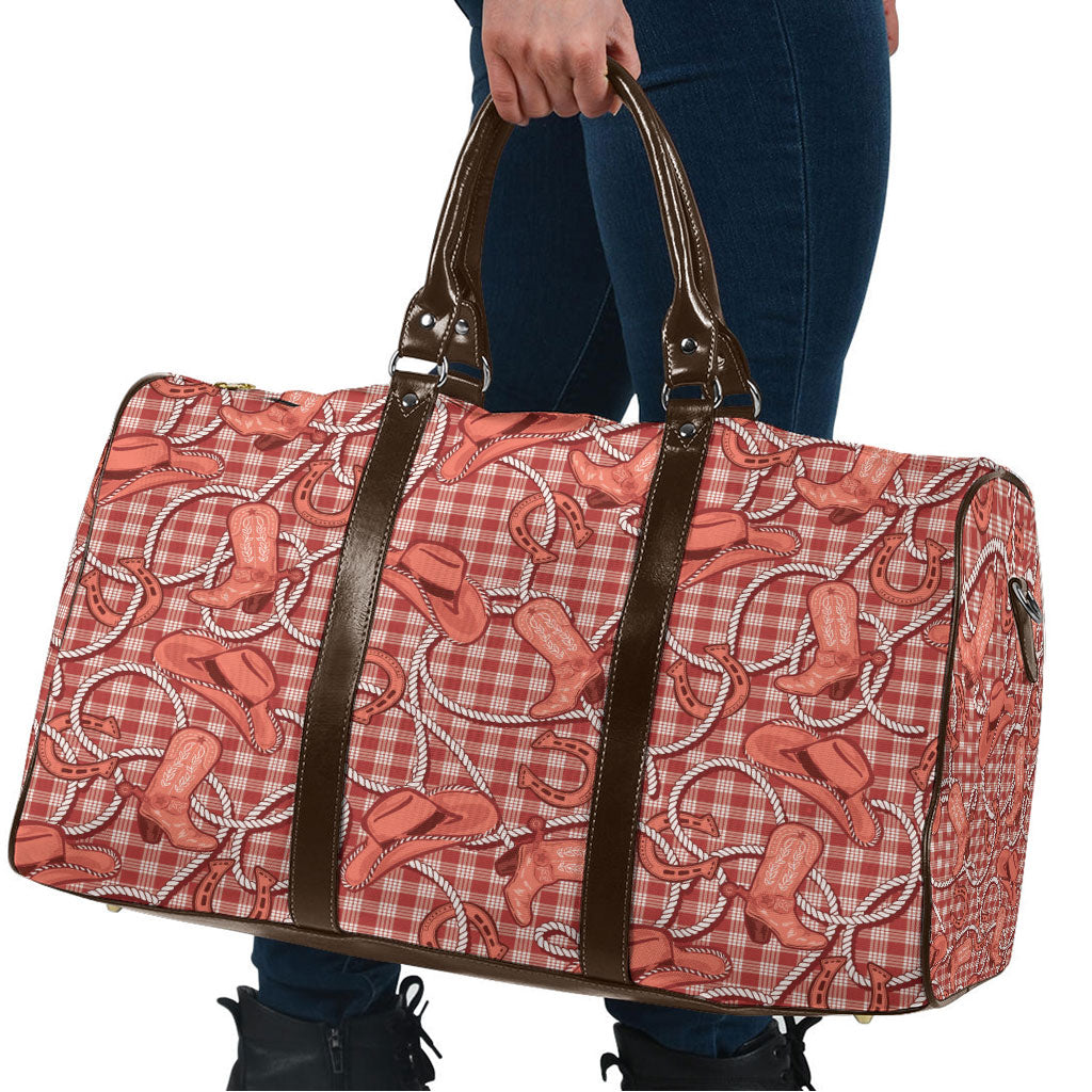 Red Hawaii Palaka Cowboy Travel Bag Hawaiian Paniolo Festival Spirit LT19 - Polynesian Pride