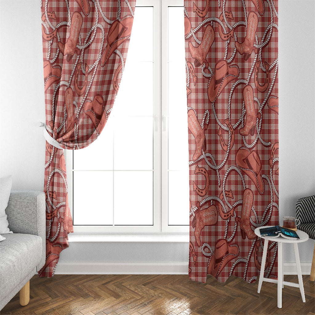 Red Hawaii Palaka Cowboy Window Curtain Hawaiian Paniolo Festival Spirit LT19 - Polynesian Pride