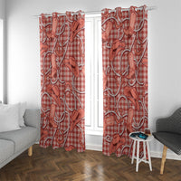 Red Hawaii Palaka Cowboy Window Curtain Hawaiian Paniolo Festival Spirit LT19 With Grommets Red - Polynesian Pride