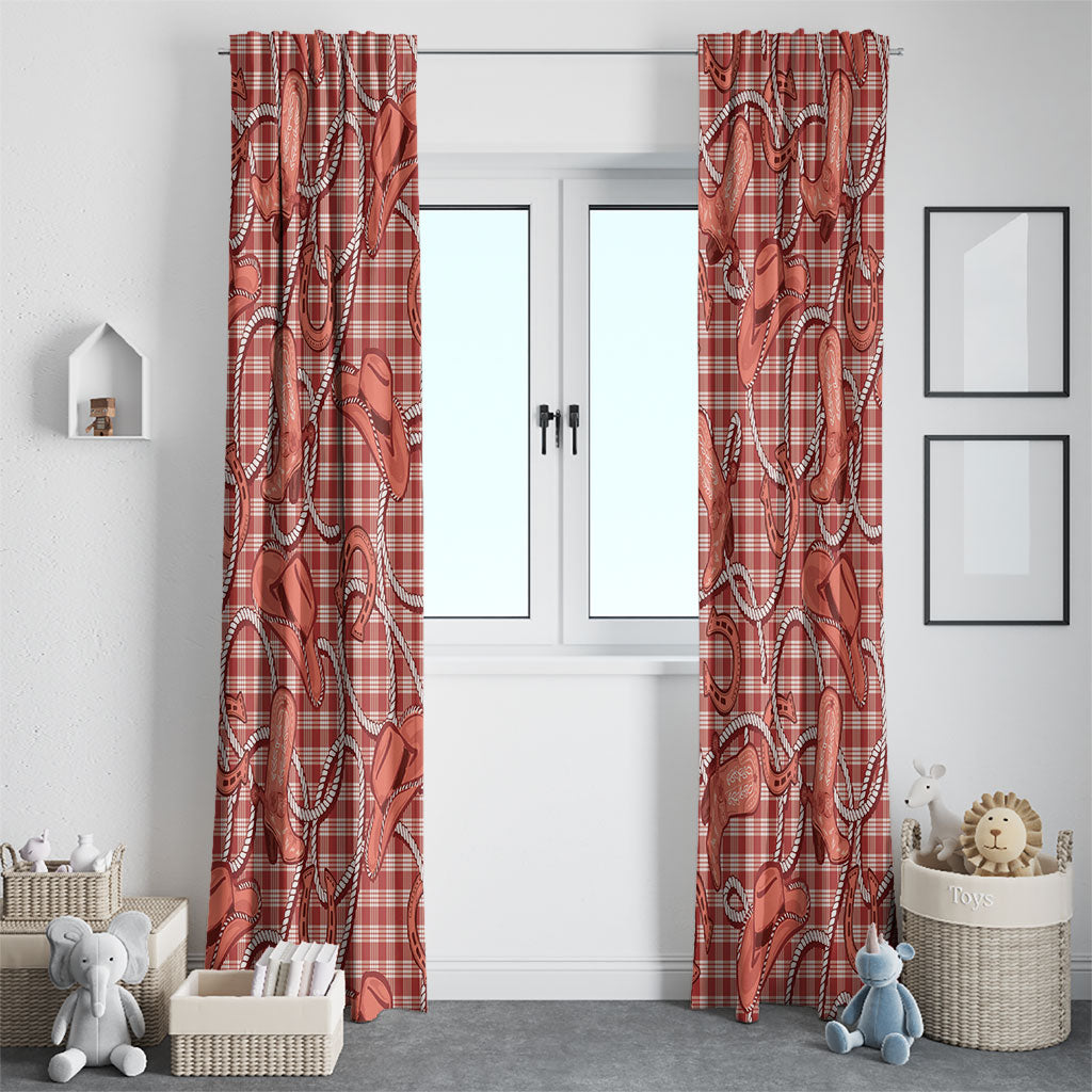 Red Hawaii Palaka Cowboy Window Curtain Hawaiian Paniolo Festival Spirit LT19 - Polynesian Pride