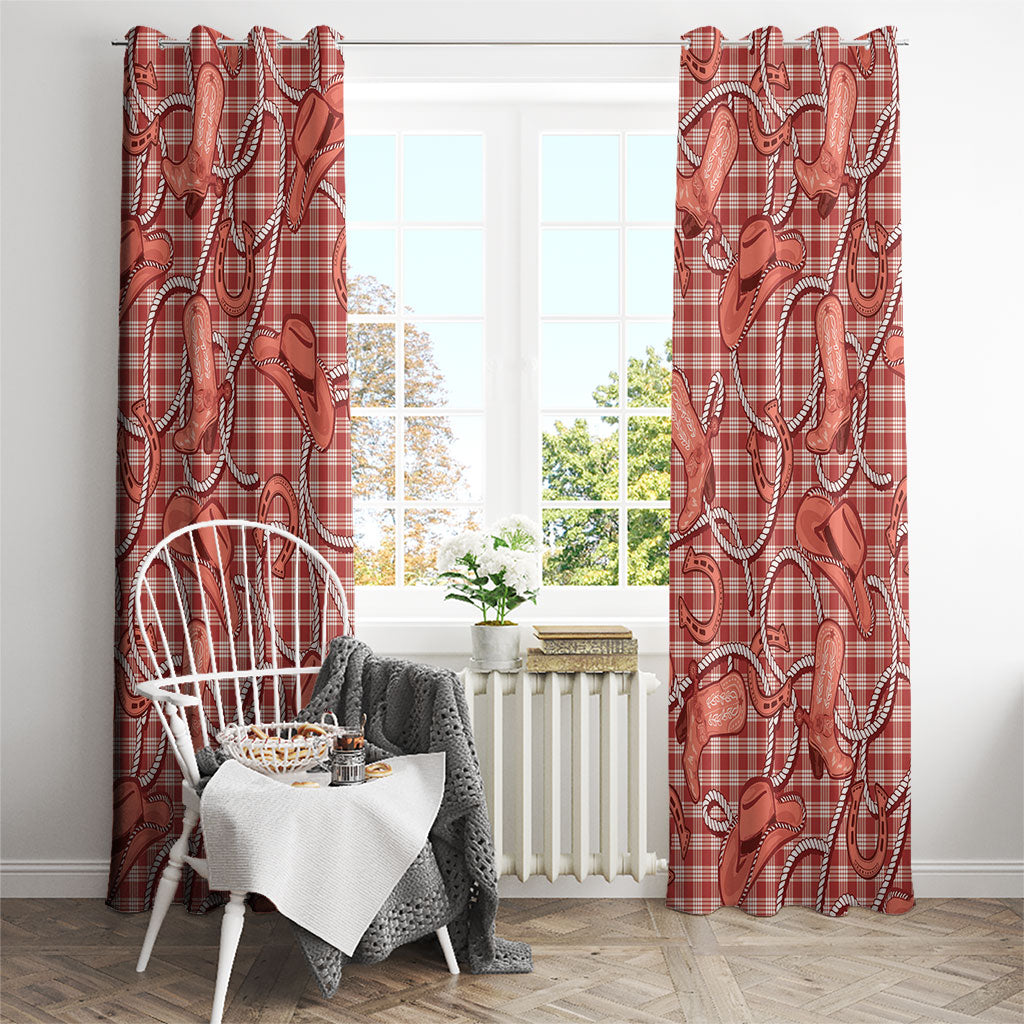 Red Hawaii Palaka Cowboy Window Curtain Hawaiian Paniolo Festival Spirit LT19 - Polynesian Pride