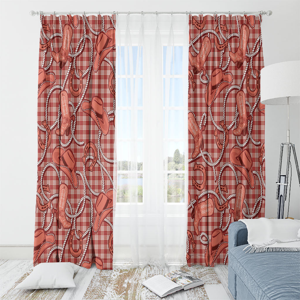 Red Hawaii Palaka Cowboy Window Curtain Hawaiian Paniolo Festival Spirit LT19 - Polynesian Pride