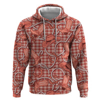Red Hawaii Palaka Cowboy Zip Hoodie Hawaiian Paniolo Festival Spirit LT19 Pullover Hoodie Red - Polynesian Pride