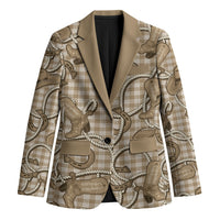 Beige Hawaii Palaka Cowboy Blazer Hawaiian Paniolo Festival Spirit LT19 Unisex Beige - Polynesian Pride