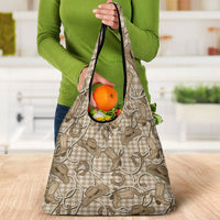 Beige Hawaii Palaka Cowboy Grocery Bag Hawaiian Paniolo Festival Spirit LT19 - Polynesian Pride