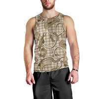 Beige Hawaii Palaka Cowboy Men Tank Top Hawaiian Paniolo Festival Spirit LT19 - Polynesian Pride