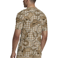 Beige Hawaii Palaka Cowboy Rugby Jersey Hawaiian Paniolo Festival Spirit LT19 - Polynesian Pride
