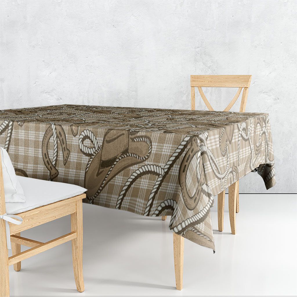 Beige Hawaii Palaka Cowboy Tablecloth Hawaiian Paniolo Festival Spirit LT19 - Polynesian Pride