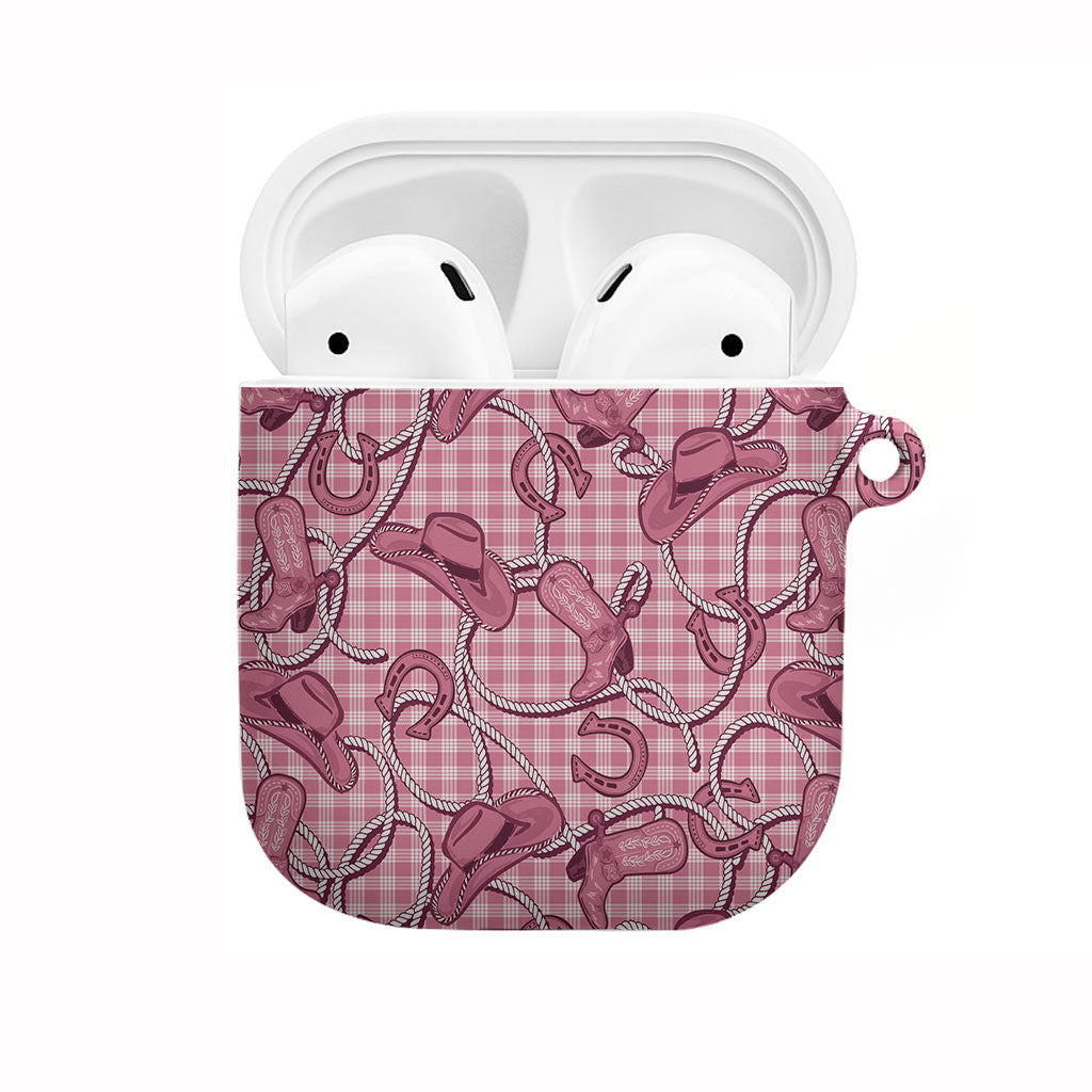 Pink Hawaii Palaka Cowboy AirPods Case Hawaiian Paniolo Festival Spirit