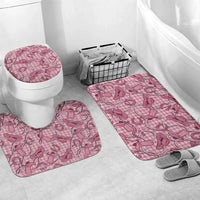 Pink Hawaii Palaka Cowboy Bathroom Set Hawaiian Paniolo Festival Spirit LT19 Mat Set Only (3 pcs) One Size Pink - Polynesian Pride