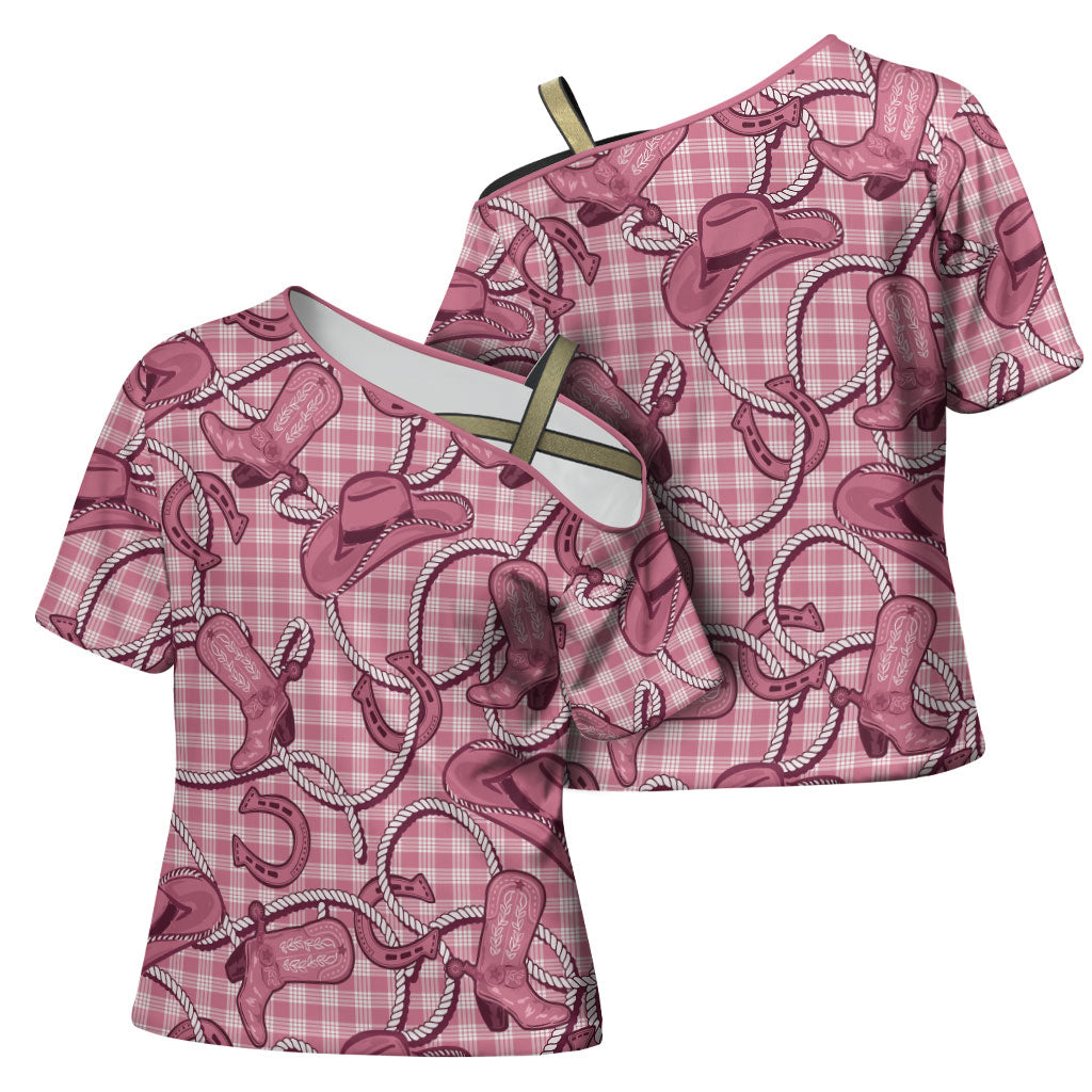 Pink Hawaii Palaka Cowboy Cross Shoulder Shirt Hawaiian Paniolo Festival Spirit LT19 - Polynesian Pride