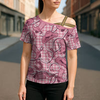 Pink Hawaii Palaka Cowboy Cross Shoulder Shirt Hawaiian Paniolo Festival Spirit LT19 - Polynesian Pride