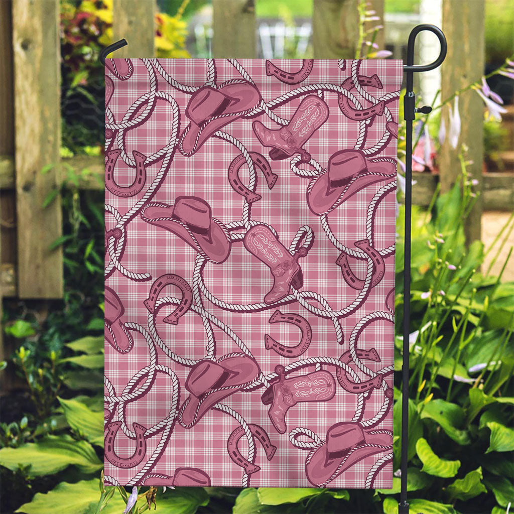 Pink Hawaii Palaka Cowboy Garden Flag Hawaiian Paniolo Festival Spirit LT19 Garden Flag Pink - Polynesian Pride