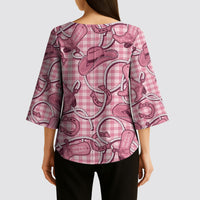 Pink Hawaii Palaka Cowboy Kimono Sleeve Blouse Hawaiian Paniolo Festival Spirit LT19 - Polynesian Pride