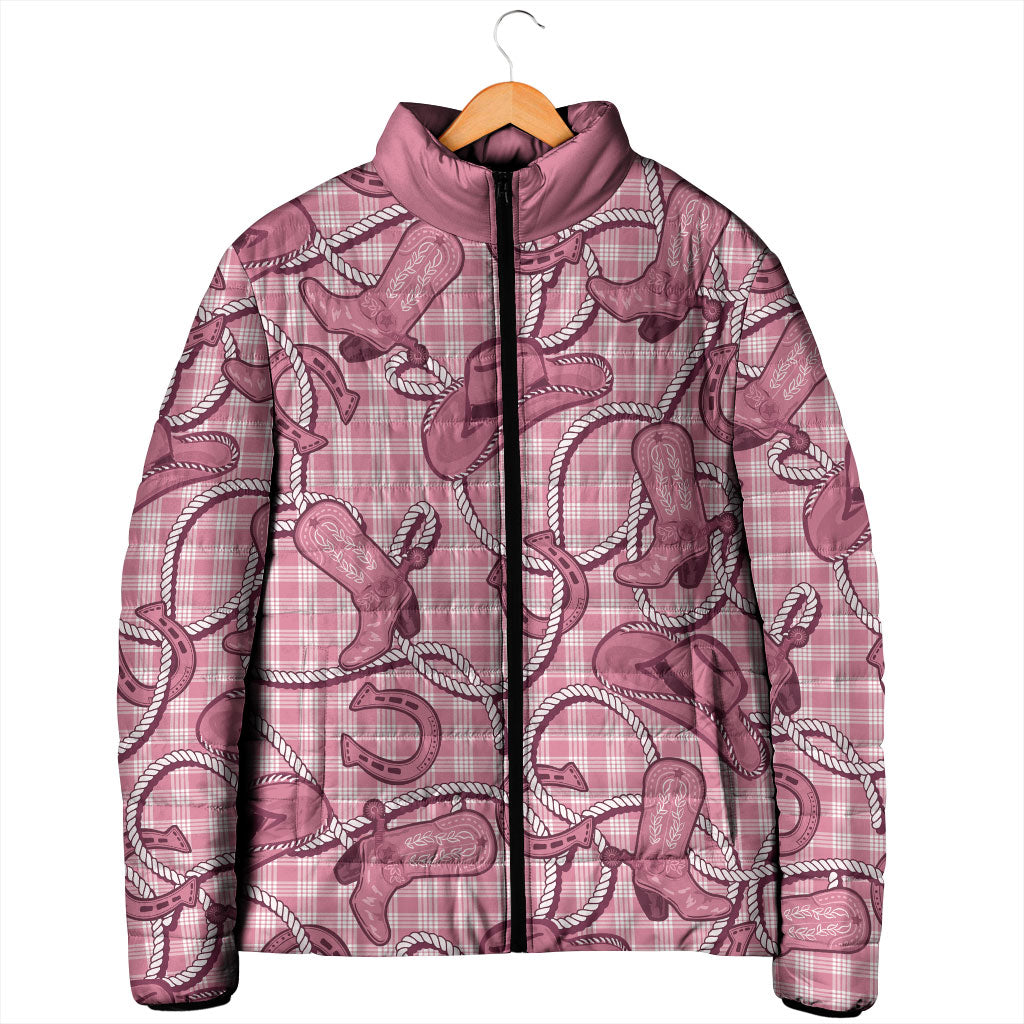 Pink Hawaii Palaka Cowboy Padded Jacket Hawaiian Paniolo Festival Spirit LT19 - Polynesian Pride