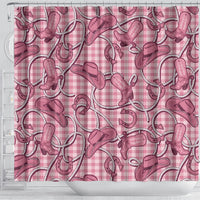 Pink Hawaii Palaka Cowboy Shower Curtain Hawaiian Paniolo Festival Spirit LT19 - Polynesian Pride