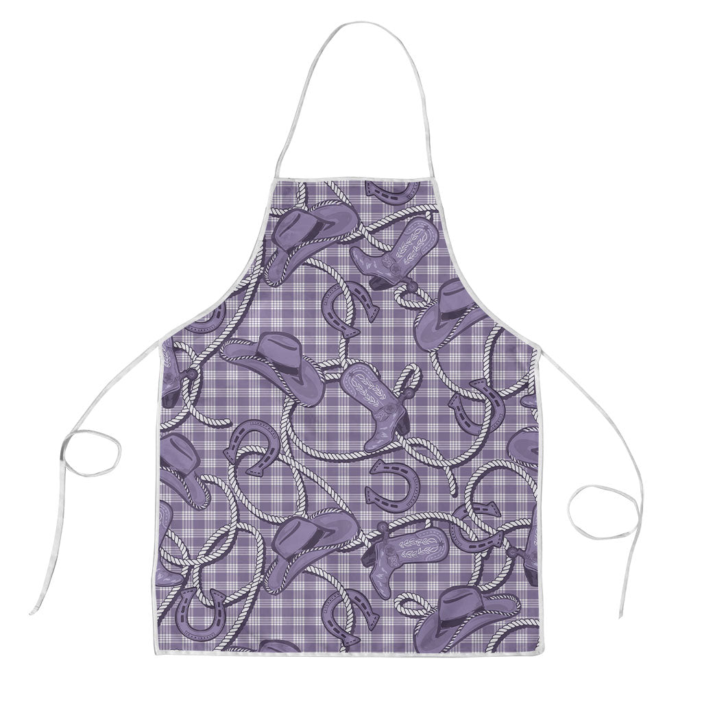 Purple Hawaii Palaka Cowboy Apron Hawaiian Paniolo Festival Spirit