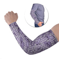 Purple Hawaii Palaka Cowboy Arm Sleeves Hawaiian Paniolo Festival Spirit LT19 Set of 2 Purple - Polynesian Pride